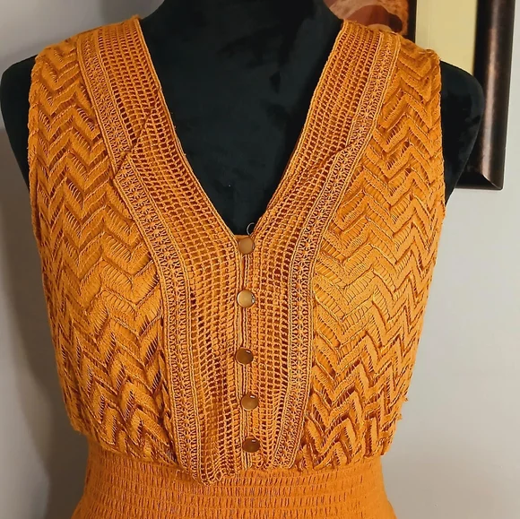 J Gee Mustard Dress Size L - Picture 3 of 5